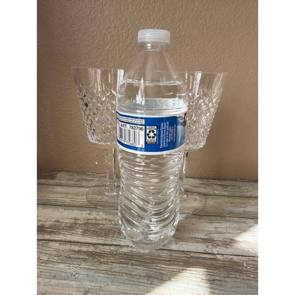 Set of 2 Waterford Crystal ALANA 7" Large Wine Glasses Gothic Mark Vintage - Picture 4 of 11